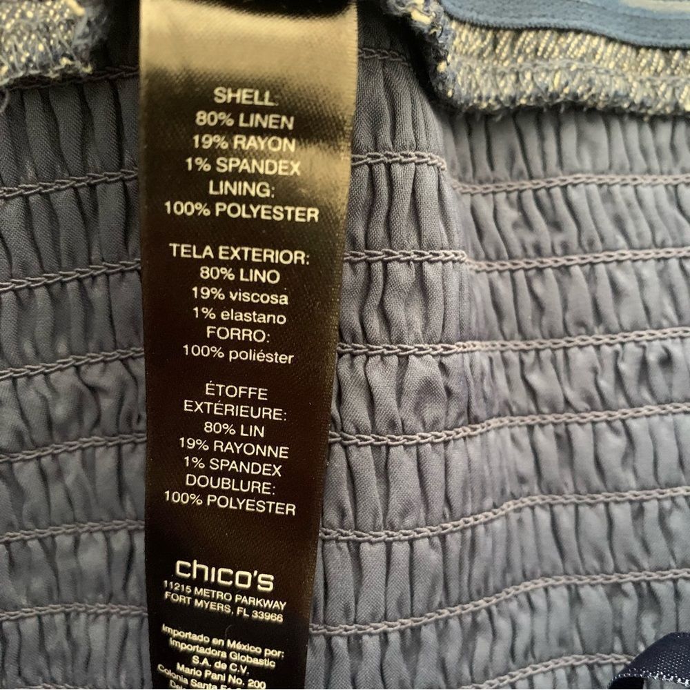 Chicos Black Label Linen Twill Jumpsuit Wide Leg Removable Straps Sz 8 (M) - Picture 7 of 12